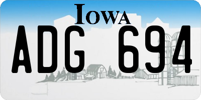 IA license plate ADG694
