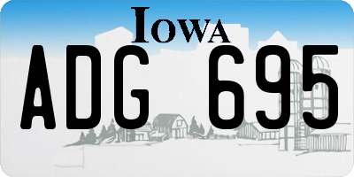 IA license plate ADG695