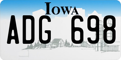 IA license plate ADG698