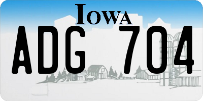 IA license plate ADG704