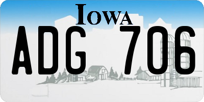 IA license plate ADG706