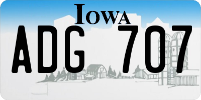 IA license plate ADG707