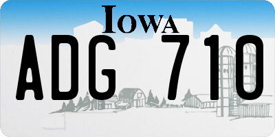 IA license plate ADG710