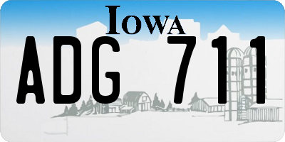 IA license plate ADG711