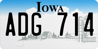IA license plate ADG714