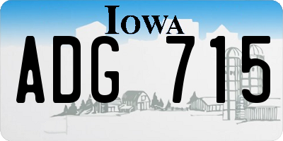 IA license plate ADG715