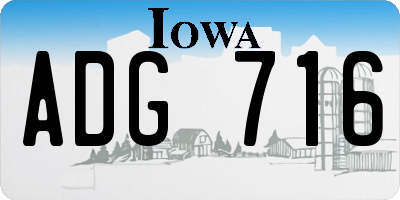 IA license plate ADG716
