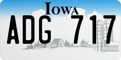 IA license plate ADG717