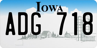 IA license plate ADG718