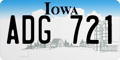IA license plate ADG721