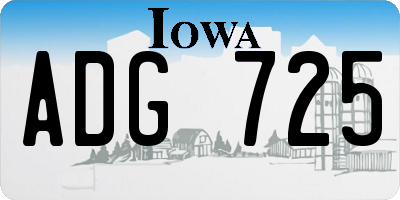 IA license plate ADG725