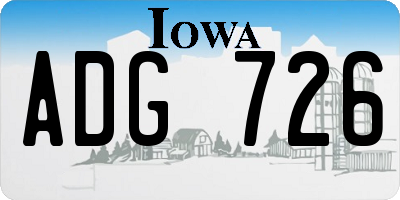 IA license plate ADG726