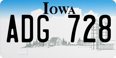 IA license plate ADG728