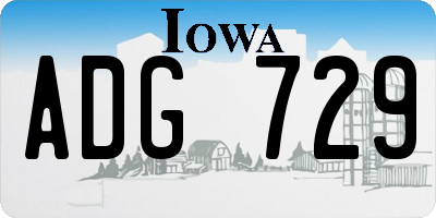 IA license plate ADG729