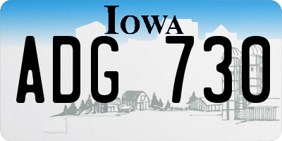 IA license plate ADG730