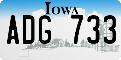 IA license plate ADG733
