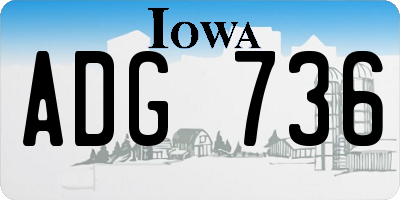 IA license plate ADG736