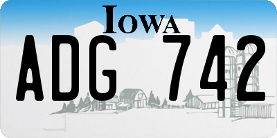 IA license plate ADG742
