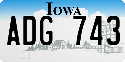 IA license plate ADG743