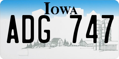 IA license plate ADG747