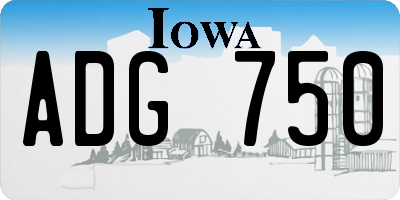 IA license plate ADG750