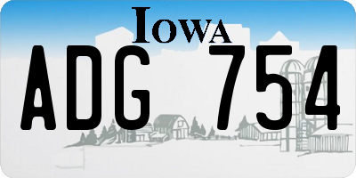 IA license plate ADG754