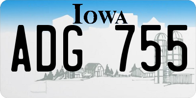 IA license plate ADG755