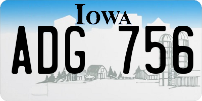 IA license plate ADG756