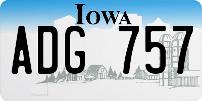 IA license plate ADG757