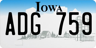 IA license plate ADG759