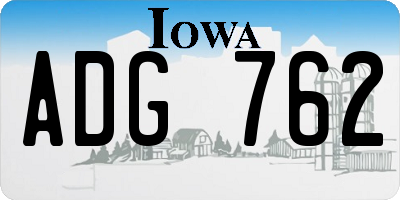 IA license plate ADG762
