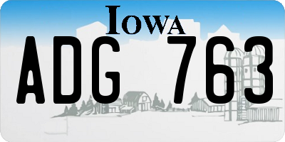 IA license plate ADG763