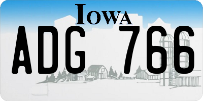 IA license plate ADG766