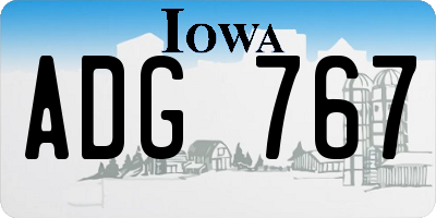 IA license plate ADG767