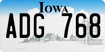 IA license plate ADG768