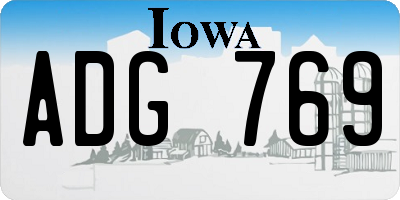 IA license plate ADG769