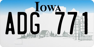 IA license plate ADG771