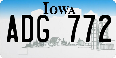 IA license plate ADG772