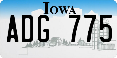 IA license plate ADG775