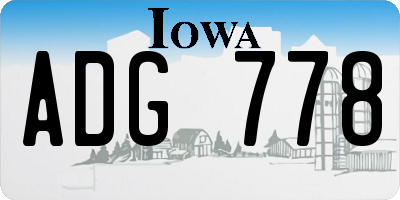 IA license plate ADG778