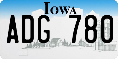 IA license plate ADG780
