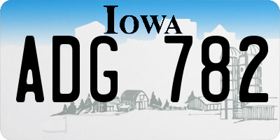 IA license plate ADG782