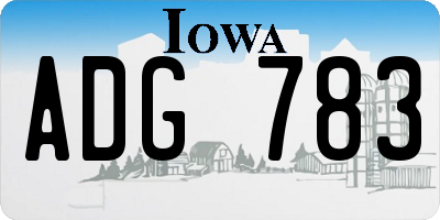 IA license plate ADG783