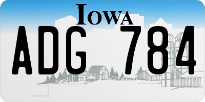 IA license plate ADG784