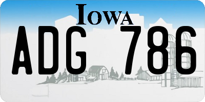 IA license plate ADG786