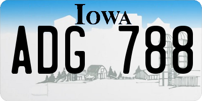 IA license plate ADG788