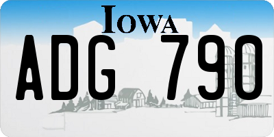 IA license plate ADG790