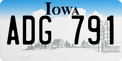 IA license plate ADG791