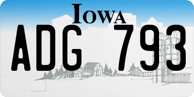 IA license plate ADG793