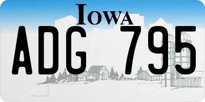 IA license plate ADG795